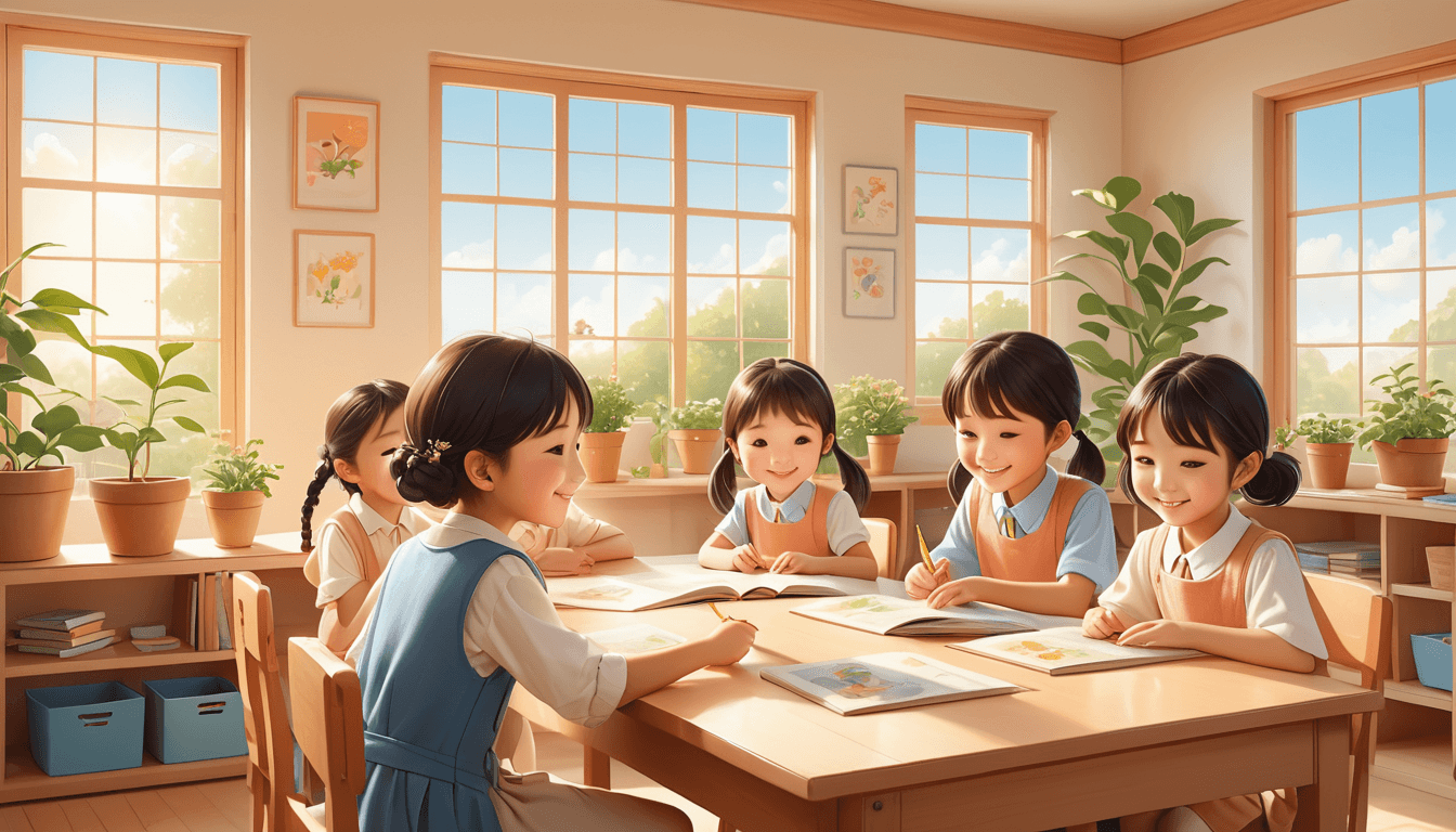 教室で英語を学ぶ子どもたちの様子